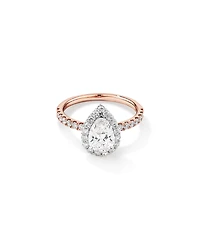 1.82 Carat TW Pear Cut Laboratory-Grown Diamond Halo Engagement Ring in 14kt White Gold