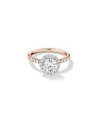 1.79 Carat TW Round Brilliant Laboratory-Grown Diamond Halo Engagemet Ring in 14kt White Gold