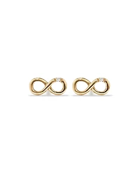 Diamond Accent Infinity Stud Earrings in 10kt Yellow Gold