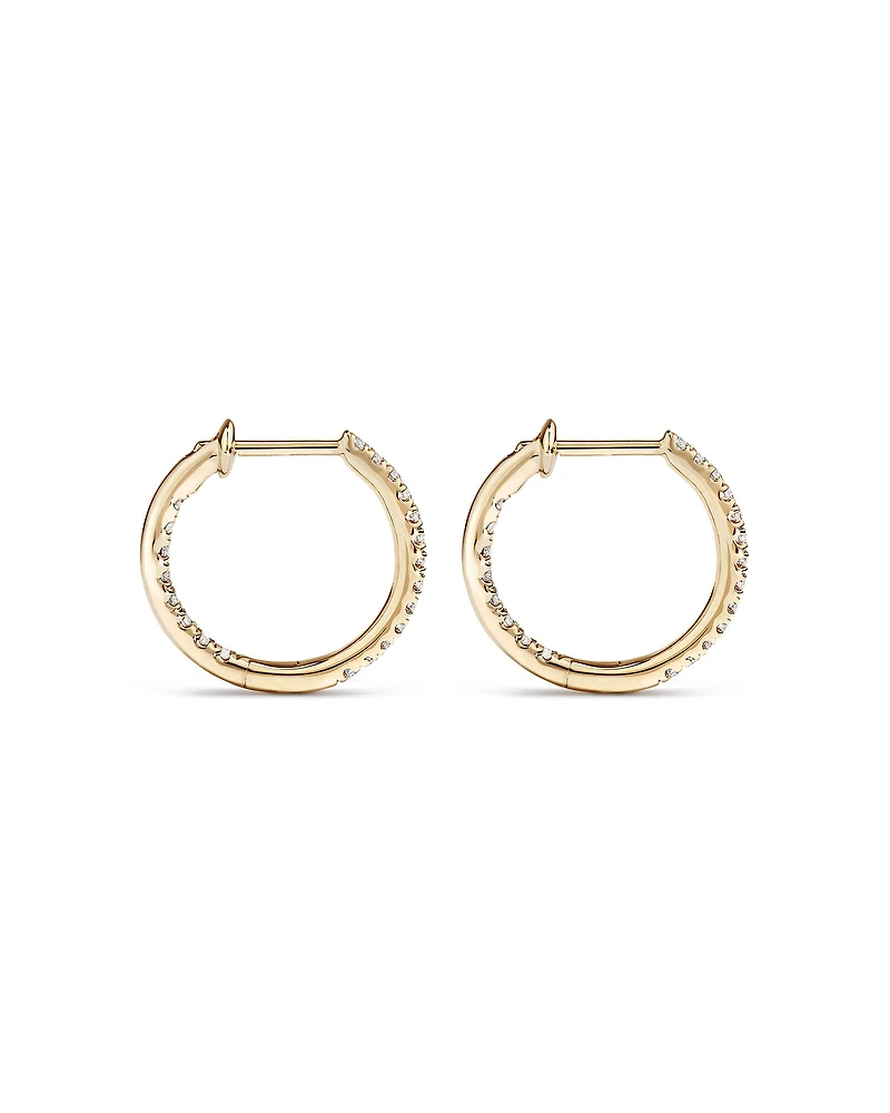Hoop Earrings With 0.25 Carat TW Of Diamonds in 10kt White Gold