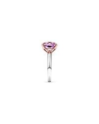 Bague en argent sterling et en or rose 10 K avec améthyste rose