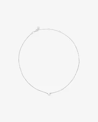 5mm Cultured Freshwater Pearl and Diamond Necklace in Sterling Silver