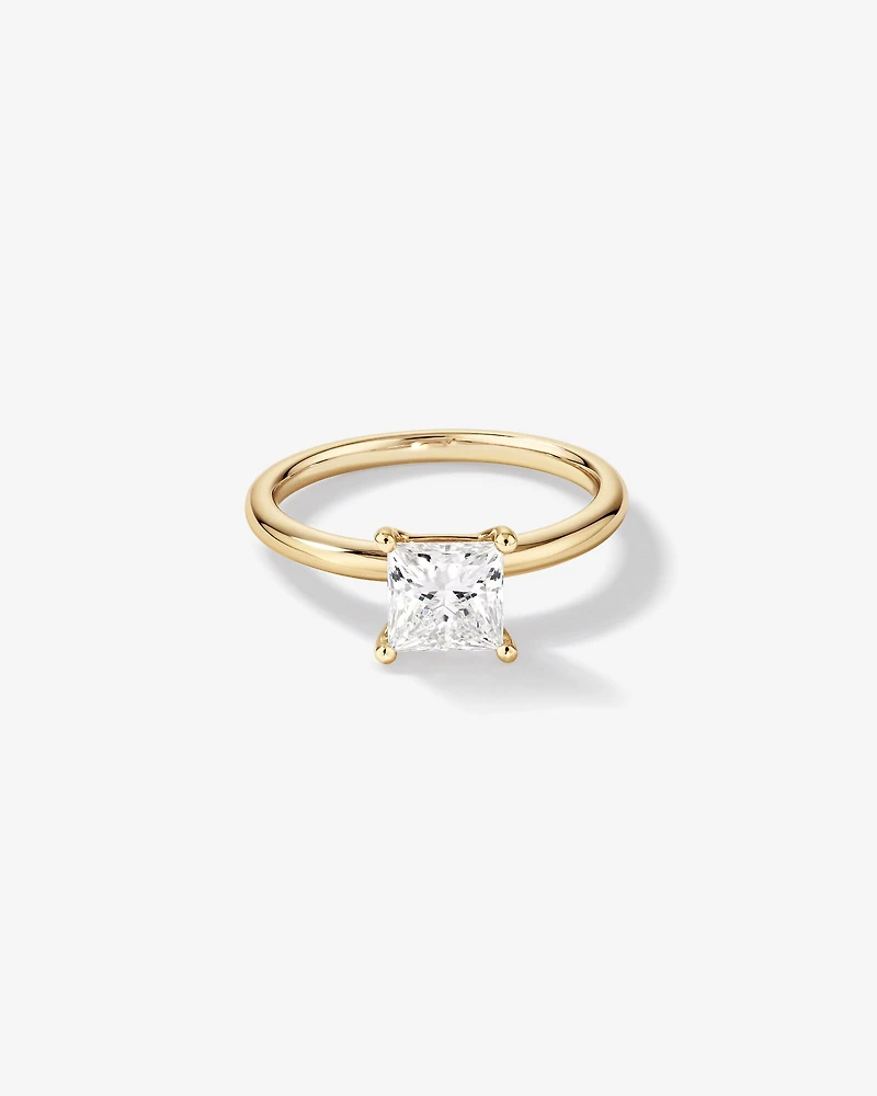 1.25 Carat TW Princess Cut Laboratory-Grown Diamond Solitaire Engagement Ring In 14kt White Gold