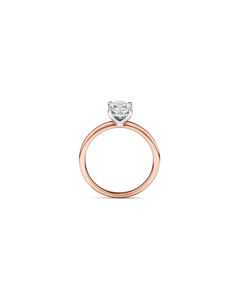 Carat TW Oval Laboratory-Grown Diamond Solitaire Engagement Ring in 14kt White Gold