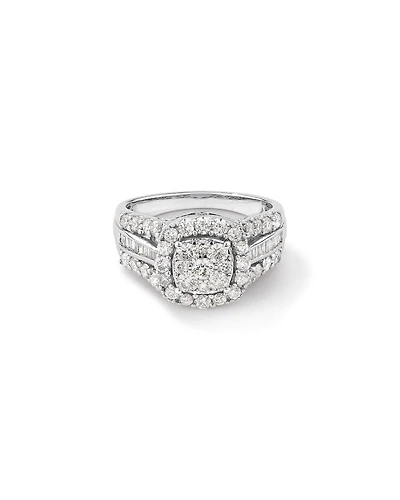 Bague de fiançailles avec 1,50 carat de diamants en or blanc 14kt.