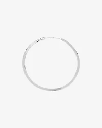 Wide Herringbone Chain Necklace In Sterling Silver