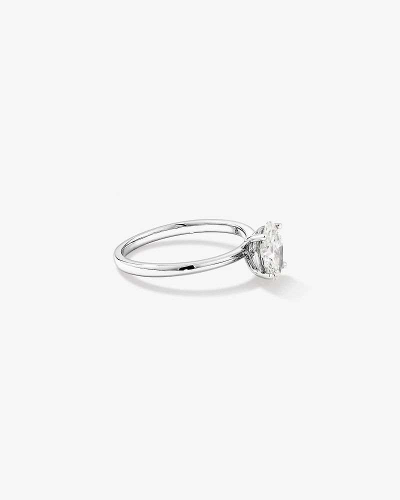 1.00 Carat TW Oval Canadian Diamond Solitaire in 18kt White Gold