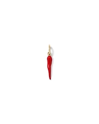 Red Cornicello Pendant in Sterling Silver and 10kt Yellow Gold