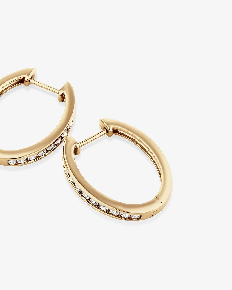 Huggie Earrings with 0.50 Carat TW of Diamonds in 10kt Rose Gold