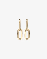 Paperclip Huggie Drop Earrings in 10kt Yellow Gold