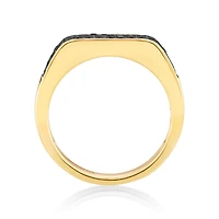 Men’s Ring with 0.95 Carat TW of Enhanced Black Diamonds in 10kt Yellow Gold