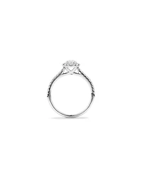 Halo Pear Engagement Ring with 0.92 Carat TW of Diamonds in 14kt White Gold