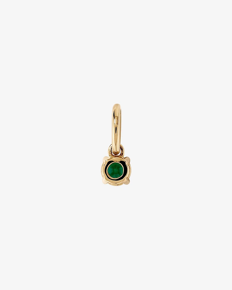 Created Round Green Emerald Birthstone Pendant in 10kt Yellow Gold