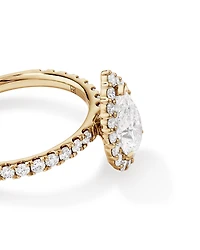 1.82 Carat TW Pear Cut Laboratory-Grown Diamond Halo Engagement Ring in 14kt White Gold