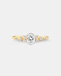Oval Scatter Ring with 0.63 Carat TW of Diamonds in 14kt Yellow & White Gold