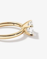 2.00 Carat TW East West Emerald Cut Lab-Grown Diamond Solitaire Engagement Ring in 14kt Yellow Gold