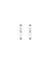 Flared Narrow Half Hoop Stud Earrings in Sterling Silver