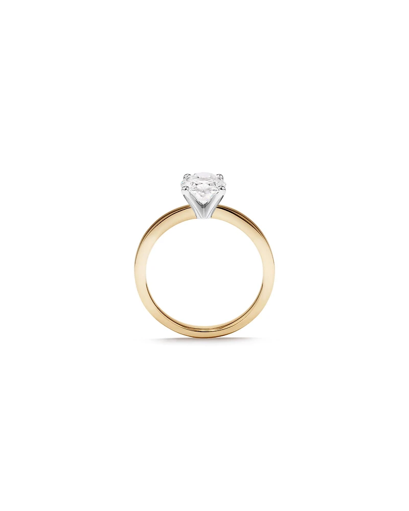 Carat TW Oval Cut Lab-Grown Diamond Solitaire Engagement Ring in 14kt Yellow and White Gold