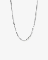 55cm (22") 5.3mm Width Bevelled Curb Chain Necklace in Sterling Silver