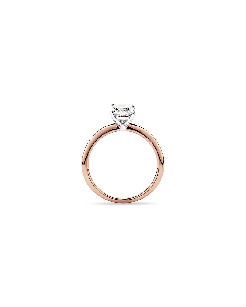 Bague De Fiançailles Solitaire En Diamant De Laboratoire Taille Radiante De 1,25 Carat Poids Total En Or Blanc 14 Carats