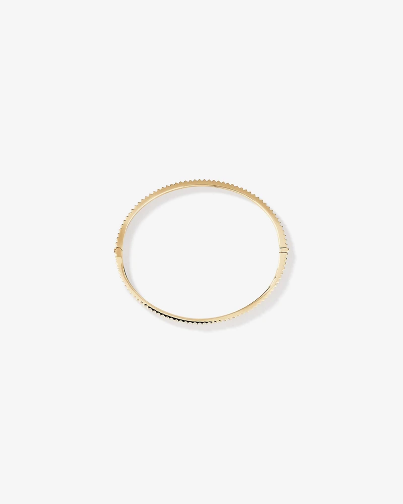 Ribbed Oval Hinge Bangle in 10kt White Gold