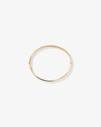 Ribbed Oval Hinge Bangle in 10kt White Gold