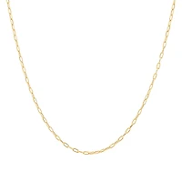 45cm (18”) 2mm-2.5mm Width Hollow Paperclip Chain in 10kt Yellow Gold