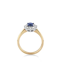 Ring with Sapphire & 1/2 Carat TW of Diamonds in 14kt Yellow & White Gold
