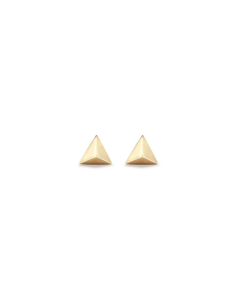 Pyramid Stud Earrings in 10kt Yellow Gold