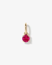 Created Round Red Ruby Birthstone Pendant in 10kt Yellow Gold