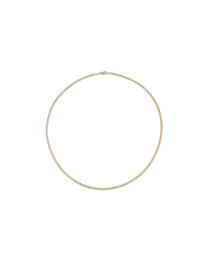 50cm (20") 2.95mm Width Semi Solid Diamond Cut Curb Chain in 10kt Yellow Gold