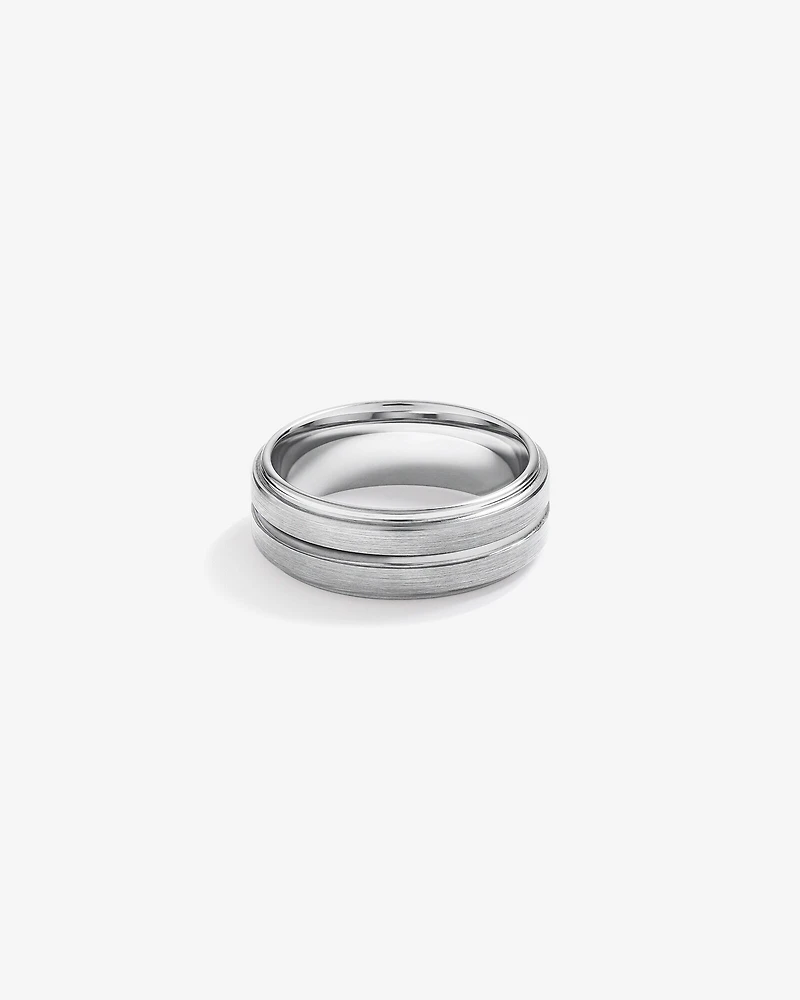 8mm Patterned Wedding Band Tungsten