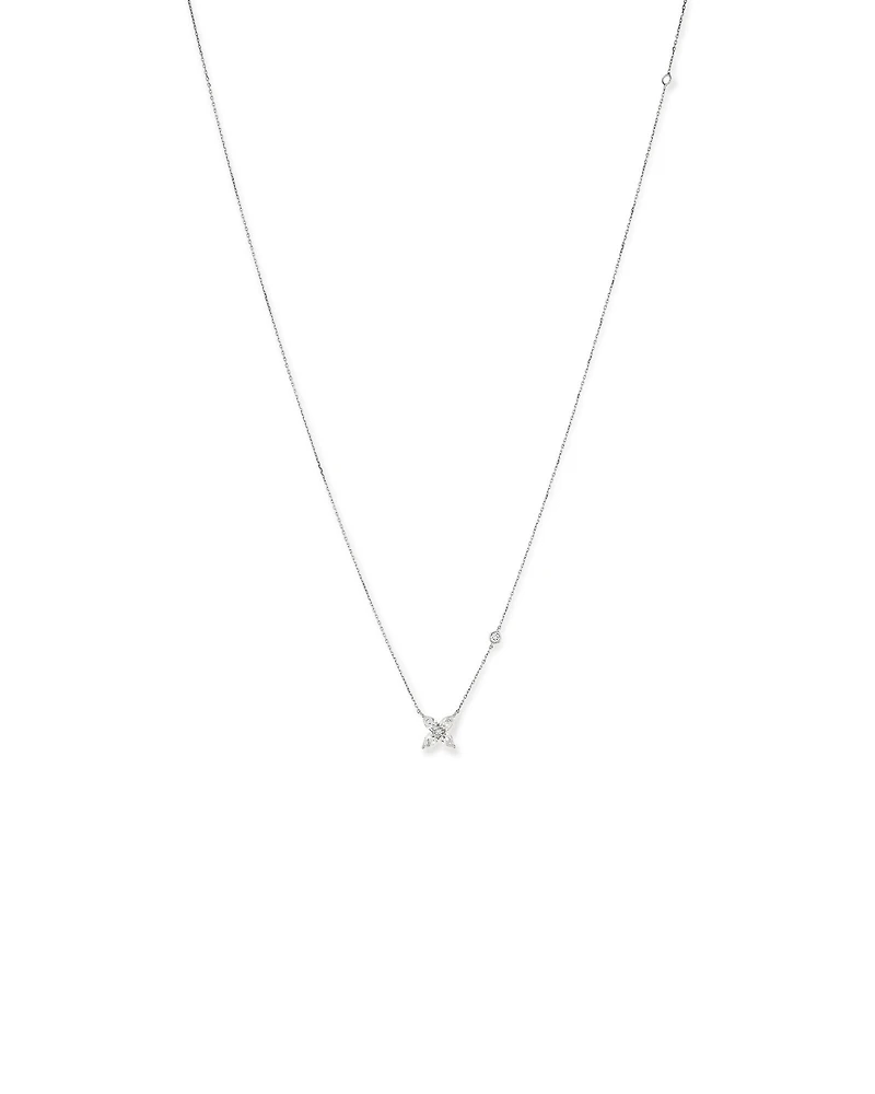 0.65 Carat TW Floret Laboratory-Grown Diamond Necklace in 10kt White Gold