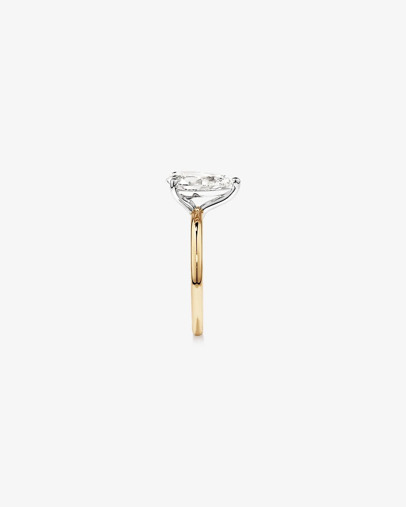 2.00 Carat TW Pear Cut Laboratory-Grown Diamond Solitaire Engagement Ring in 14kt Yellow and White Gold