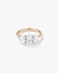 2 Carat Three Stone Oval Laboratory-Grown Diamond Engagement Ring In 14kt White Gold
