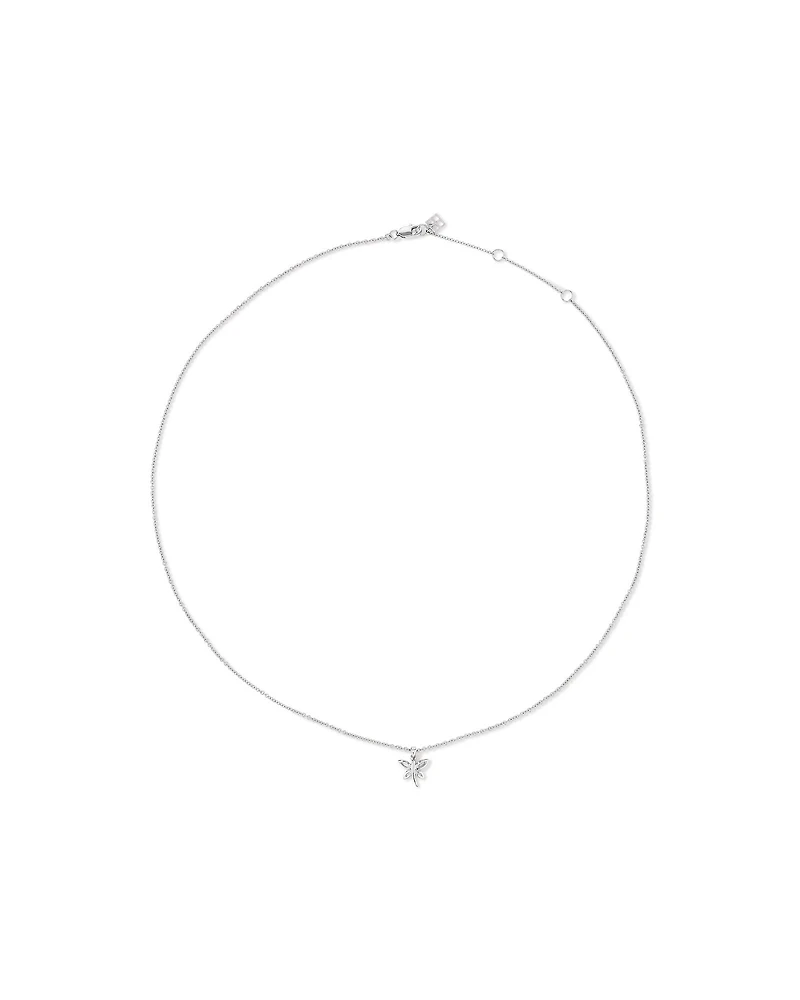 Collier Pendentif Libellule Aux Ailes Ouvertes En Argent Sterling