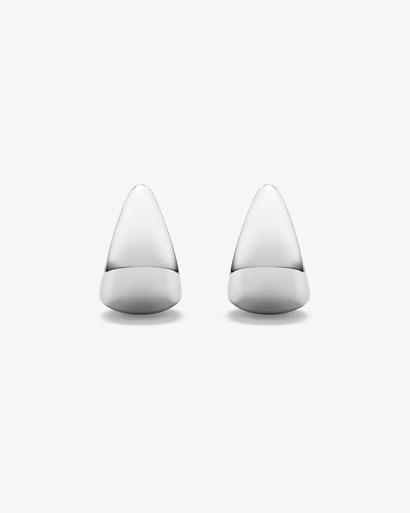 Polished Half Hoop Stud Earrings in Sterling Silver