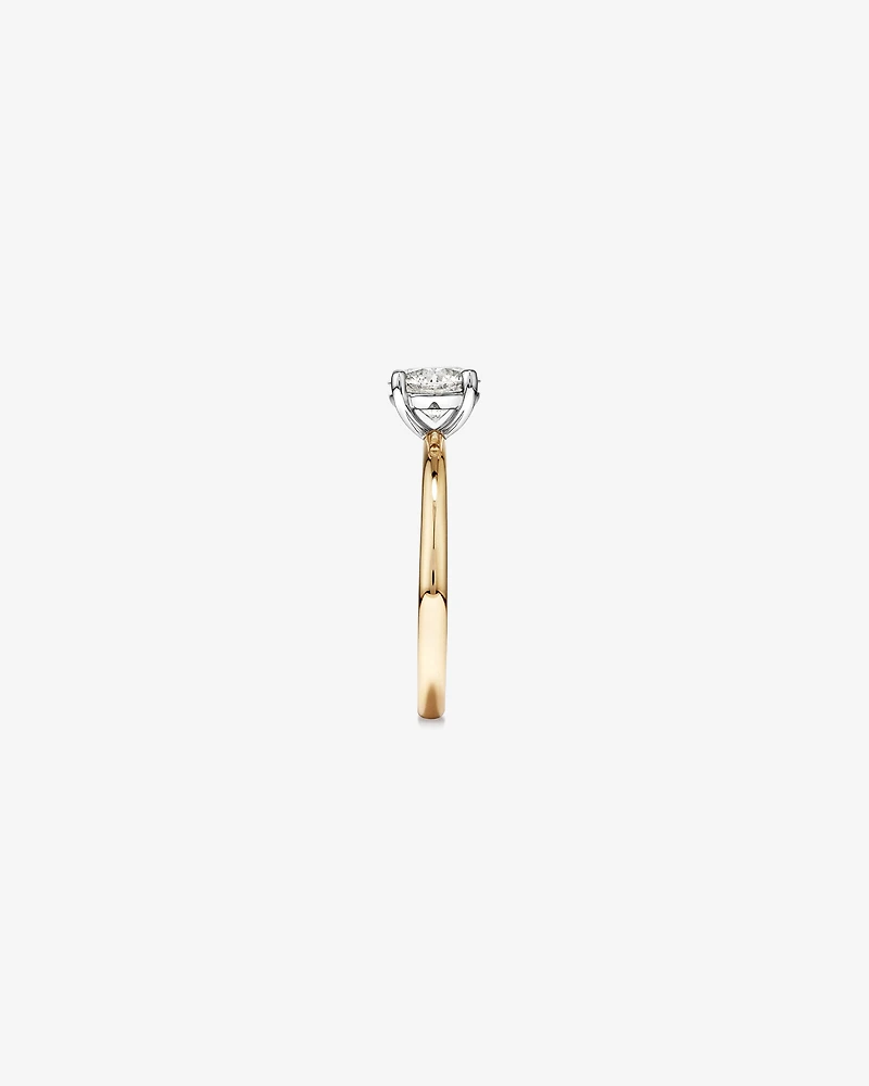 1.00 Carat TW Round Brilliant Diamond Solitaire Engagement Ring in 14kt White and Yellow Gold