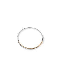 Double twist bangle with .32 Carat TW Diamonds in Sterling Silver and 10kt Yellow Gold