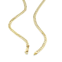 55cm (22") 4mm-4.5mm Width Curb Chain in 10kt Yellow Gold