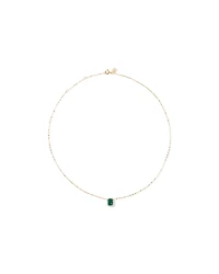 Emerald Cut Green Created Emerald and Lab-Grown Diamond Halo Stud Earrings and Pendant Necklace Set in 10kt Yellow Gold and Rhodium