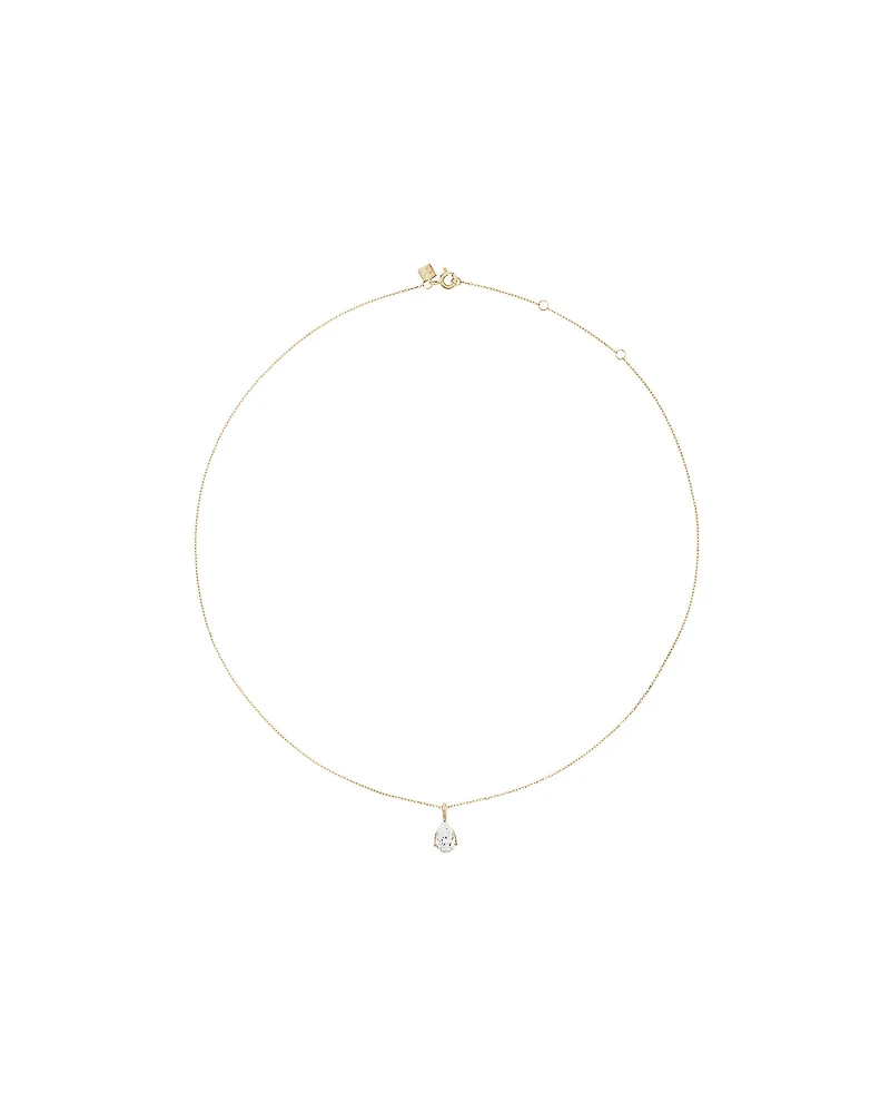 1.00 Carat TW Pear Cut Laboratory-Grown Diamond Solitaire Pendant in 10kt Yellow Gold