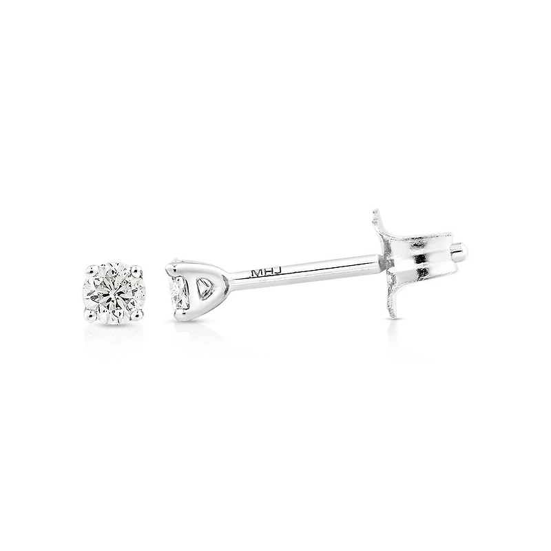 0.15 Carat TW Diamond Mini Solitaire Stud Earrings in 10kt White Gold
