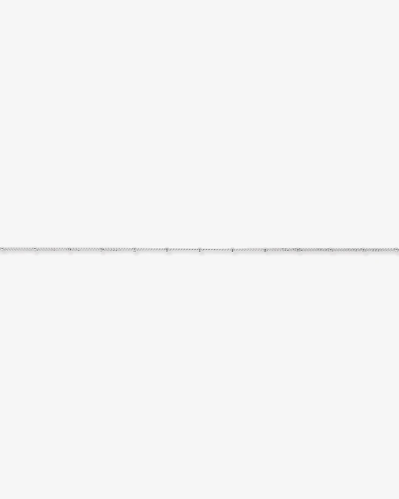 19cm (7.5") 1.5mm Width Fine Ball Station Chain Bracelet in Sterling Silver