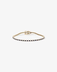 Bracelet tennis en or jaune 10 kt avec diamants de 0,68 carat TW et saphirs créés