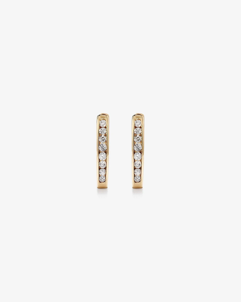 Huggie Earrings with 0.25 Carat TW of Diamonds in 10kt Rose Gold