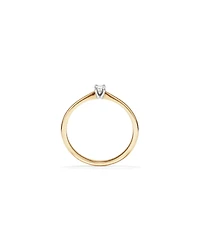 Emerald Cut Diamond Solitaire Promise Ring in 10kt Yellow and White Gold