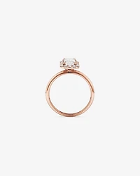 Bague De Fiançailles Halo En Diamant De Laboratoire Taille Émeraude De 1,46 Carat Poids Total En Or Jaune Et Blanc 14 Carats
