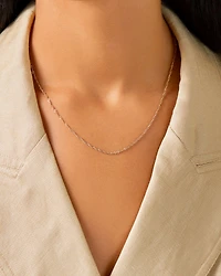 45cm (18") 1mm-1.5mm Width Hollow Singapore Chain in 10kt Yellow Gold