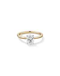 Carat TW Oval Laboratory-Grown Diamond Solitaire Engagement Ring in 14kt White Gold